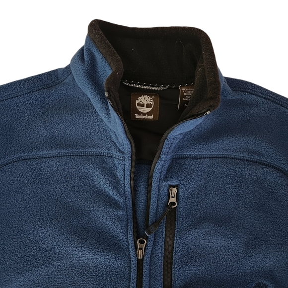 TIMBERLAND fleece jacket sweater blue for men small full zip - Picture 1 of 12
